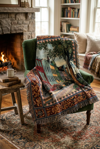 Rainbow Row Woven Cotton Throw Blanket