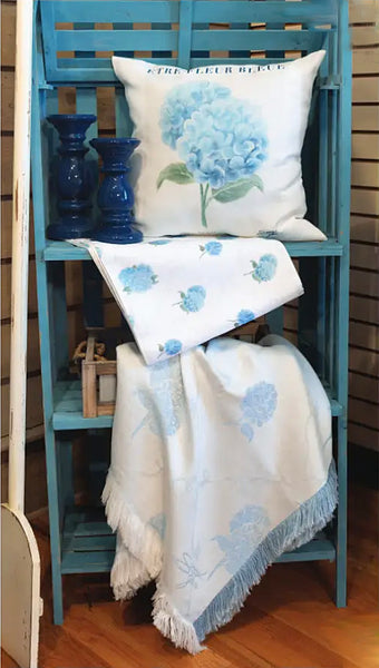 Etre Fleur Blue Rayon Throw Blanket by© Sammy Jean©