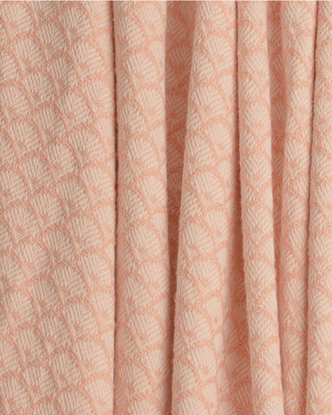 Scalloped Shell Woven Cotton Throw Blanket