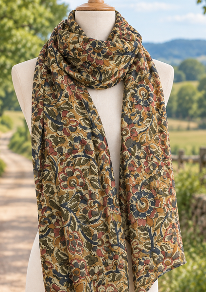 Natural Dye Cotton Block Print Scarf X