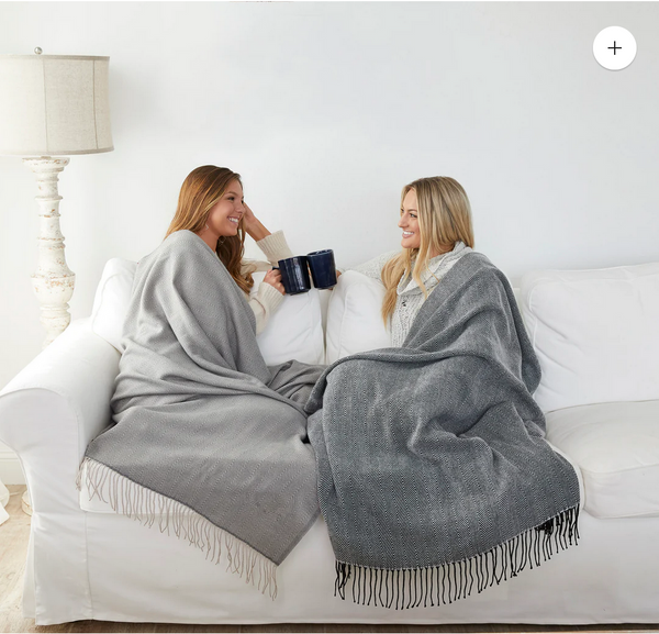 Gray Herringbone Throw Blanket|Decorating Options