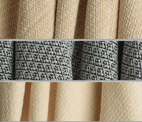 Dotted Diamond Natural Woven Cotton Throw Blanket