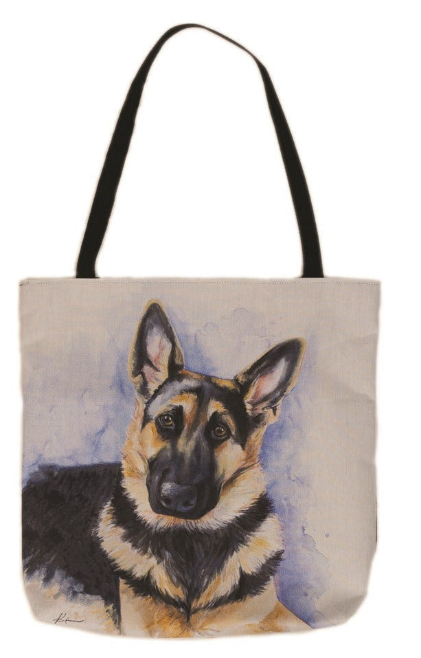 German Shepard Canvas Printed Tote Bag by Lindsay Kivi©