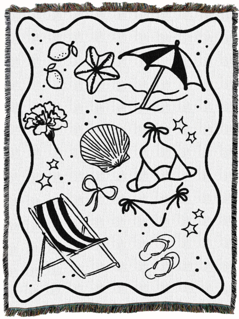 Slice of Sea Life Woven Cotton Throw Blanket|2 Sizes