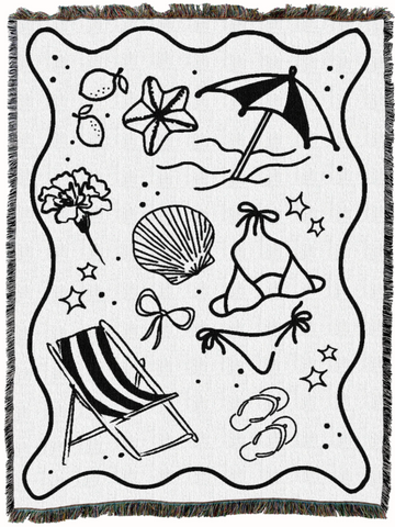 Slice of Sea Life Woven Cotton Throw Blanket|2 Sizes