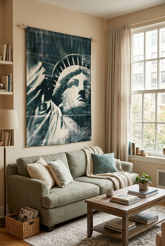 Miss Liberty Wall Tapestry by Nathan Bailey© - Cityscape|3 Sizes