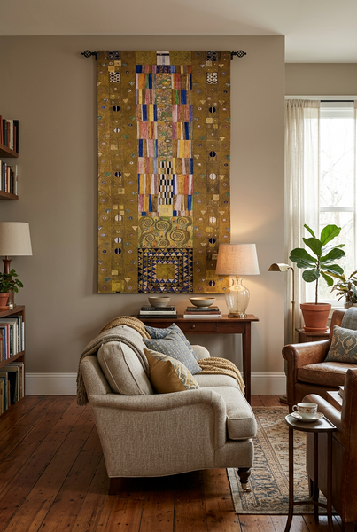Gustav Klimt© Stoclet Frieze Knight Wall Tapestry|2 Sizes