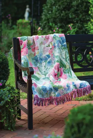 Watercolor Birds & Butterflies Woven Cotton Throw by Susan Winget©