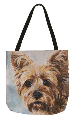 Yorkie Canvas Printed Tote Bag by Lindsay Kivi©