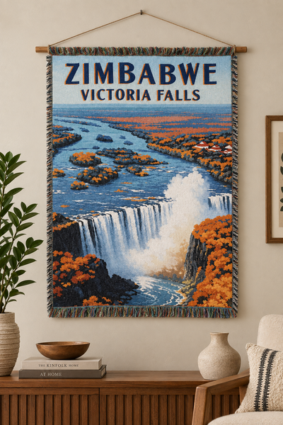 Zimbabwe Travel Woven Cotton Throw Blanket