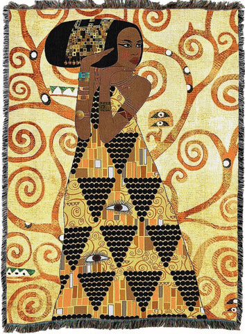 African American Pride Woven Cotton Throw Blanket