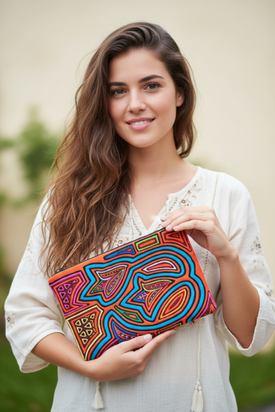 MOLA Clutch Bag "Flowers" - One-of-A-Kind