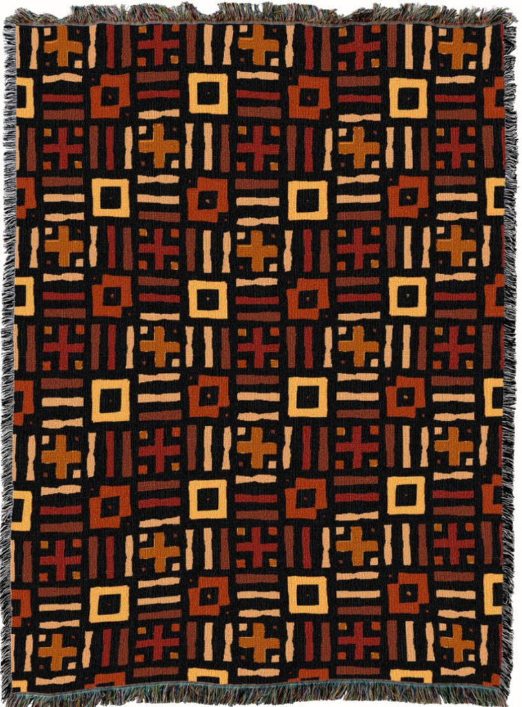 Blocks Print Woven Cotton Throw Blanket