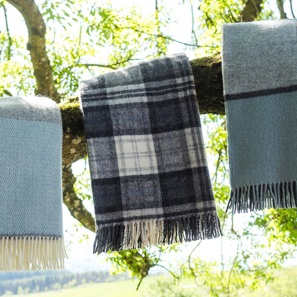 Tweedmill British Made 100% Wool Blanket - Cottage Grey - Wales