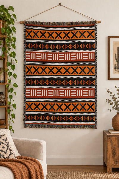 Cross Patterns Woven Cotton Throw Blanket