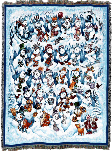Snow Folks Woven Throw Blanket