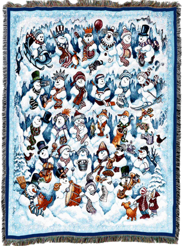 Snow Folks Woven Throw Blanket