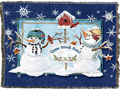 So Much Fun Woven Cotton Throw Blanket by Audrey Jean Roberts©