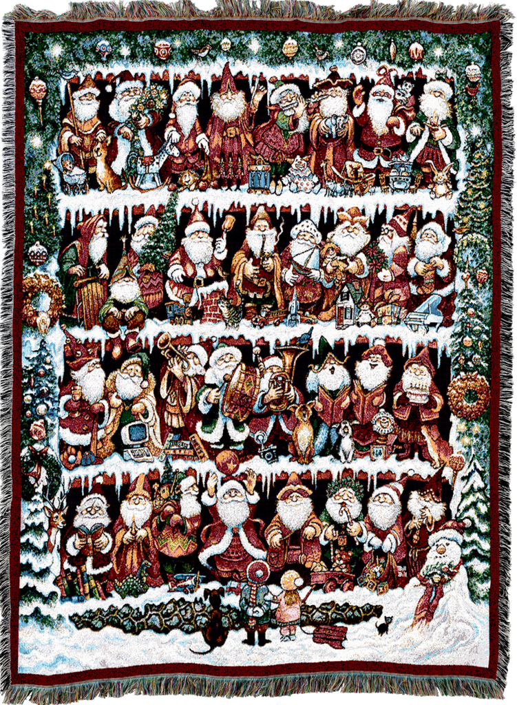 Will The Real Santa Woven Cotton Throw Blanket by Bill Bell©