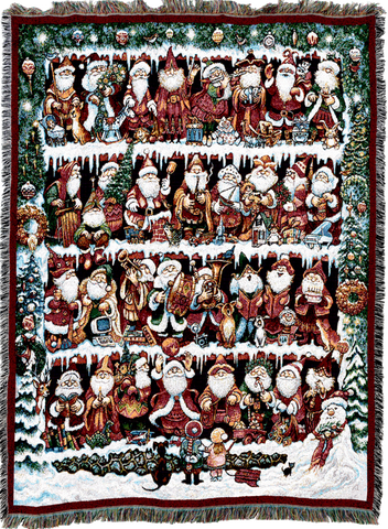 Will The Real Santa Woven Cotton Throw Blanket by Bill Bell©