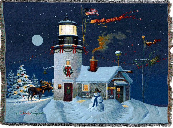 Charles Wysocki© Take Out Window Woven Throw Blanket
