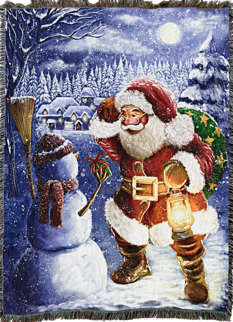 Santa 103 Woven Cotton Throw Blanket by Alessandro Scanziani©