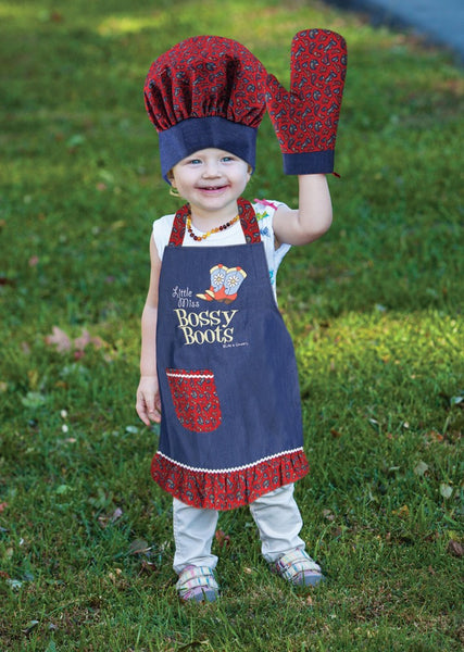 Izzy© Bossy Boots Child Apron 3 Piece Set by Life Is Country©