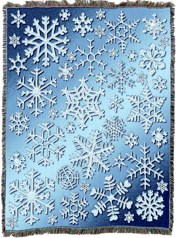 Snowflakes Woven Cotton Throw Blanket