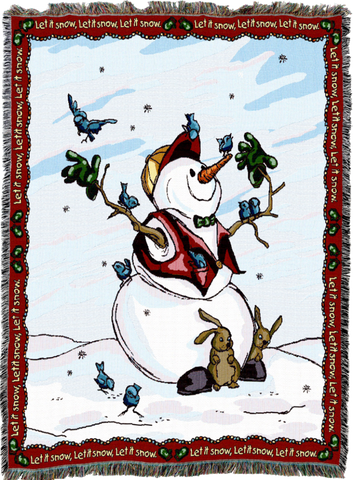 Let It Snow Woven Throw Blanket