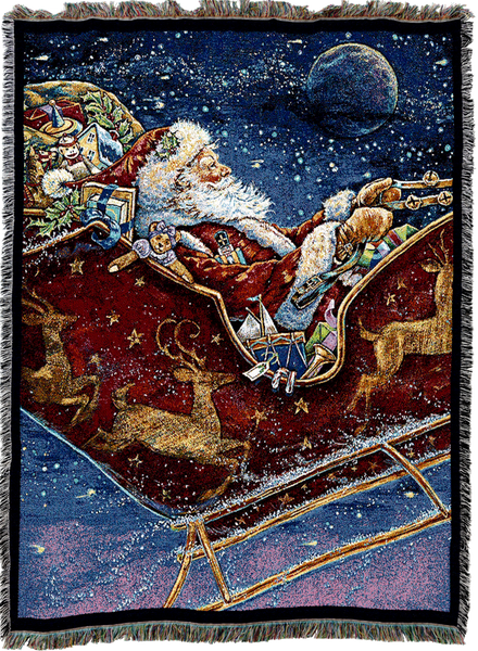 Midnight Ride Woven Throw Blanket by Donna Race©