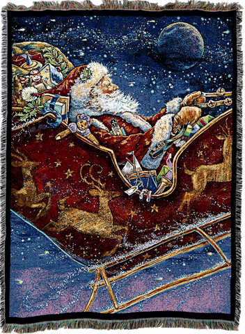 Midnight Ride Woven Throw Blanket by Donna Race©