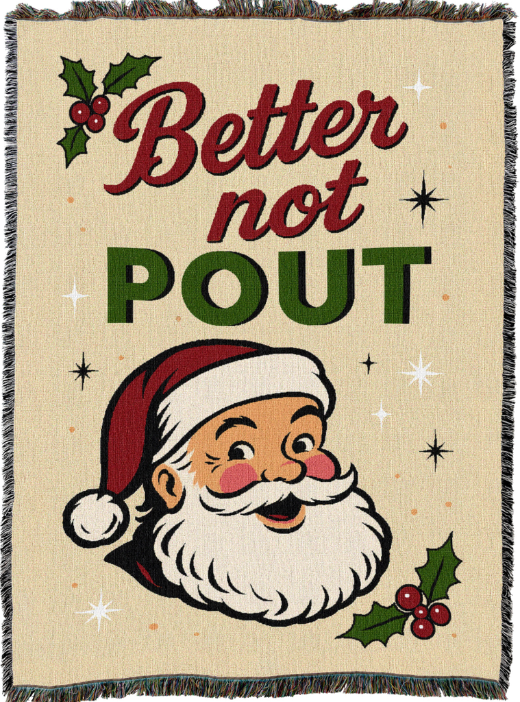 Better Not Pout Woven Cotton Throw Blanket