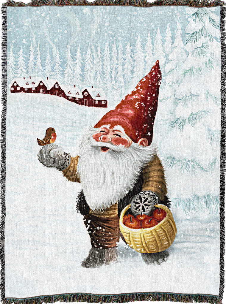 Gnome 4 Woven Cotton Throw Blanket by Alessandro Scanziani©