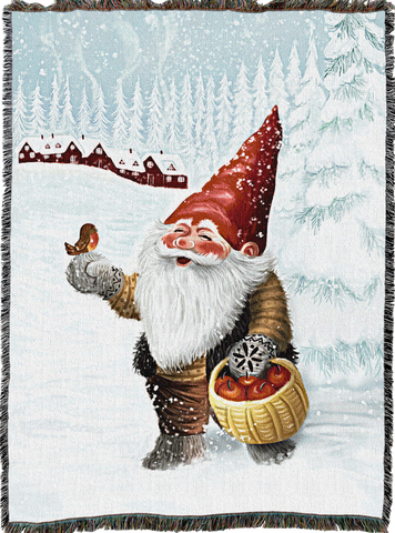 Gnome 4 Woven Cotton Throw Blanket by Alessandro Scanziani©