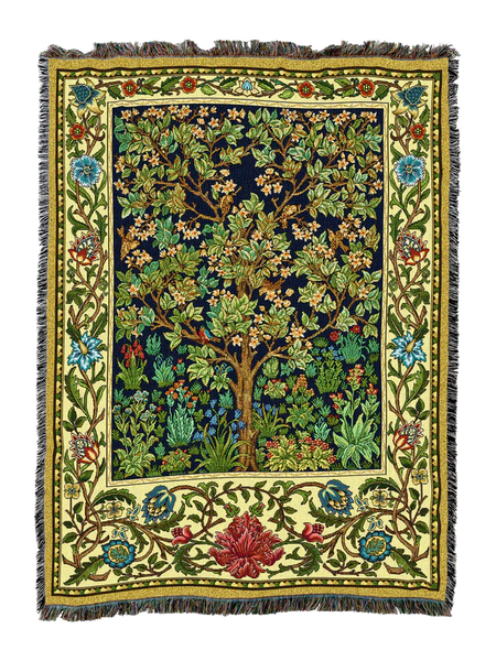 William Morris© Tree of Life Woven Cotton Throw Blanket