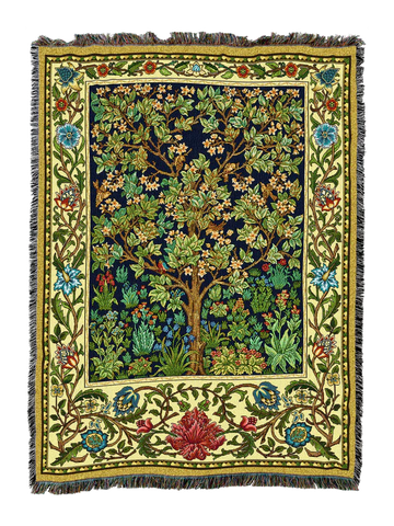 William Morris© Tree of Life Woven Cotton Throw Blanket