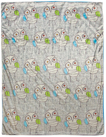 Stitch Happy Owl 2-Layer Blanket by Lori Siebert©