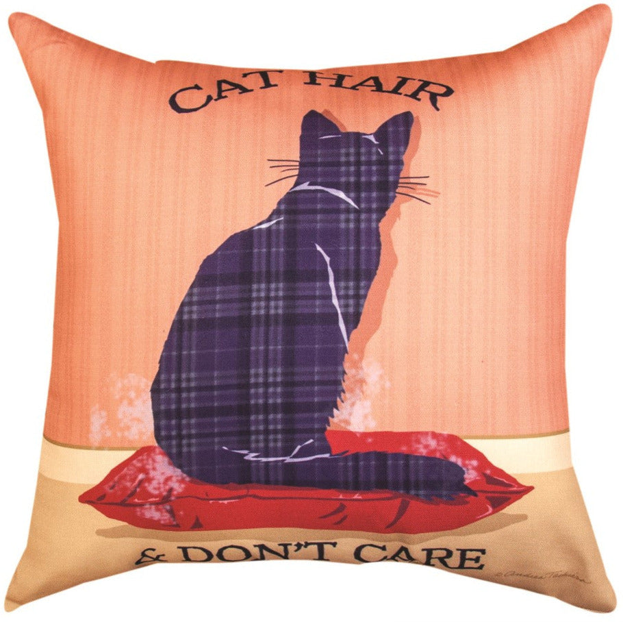 Kitty Wisdom Cat Reversible Indoor-Outdoor  Pillow by Andrea Tachiera©