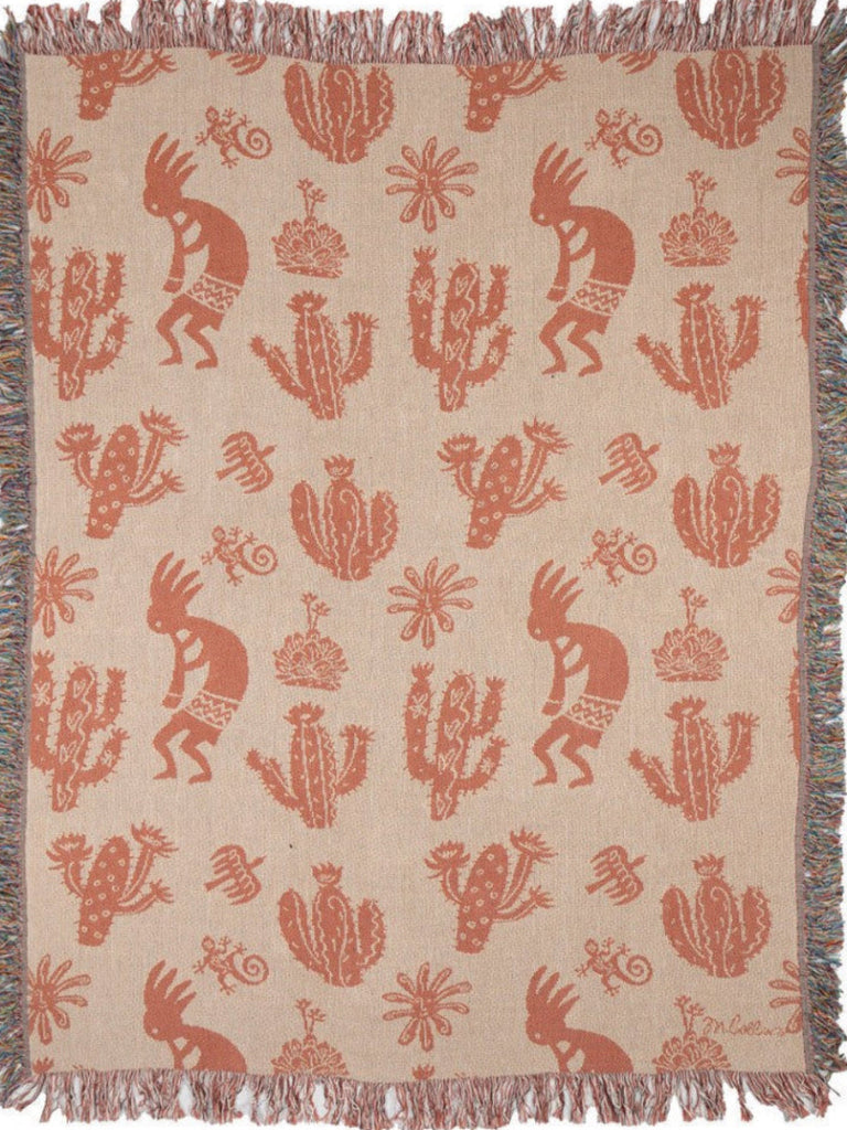 Southwest Kokopelli Woven Throw Blanket by Martha Collins©