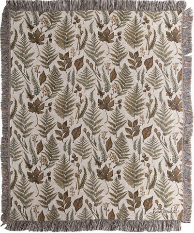 Fall Splendor All Over Leave Woven Cotton Throw by Nicole Tamarin©
