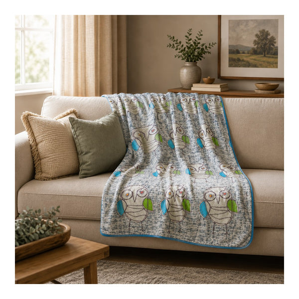 Stitch Happy Owl 2-Layer Blanket by Lori Siebert©