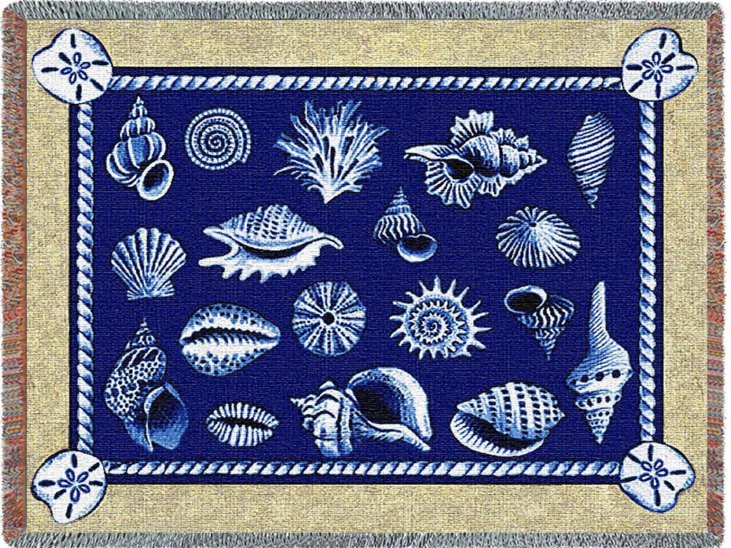 Shell Collection Woven Cotton Throw Blanket by Elena Vladykina©