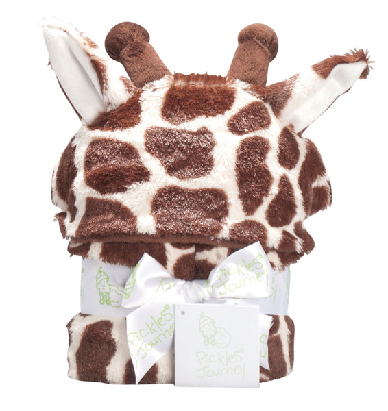 Giraffe Faux Fur Baby Hooded Blanket - 
 - 1