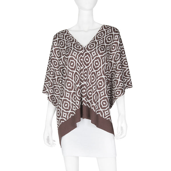 Bamboo The Bridget Chocolate/White Scarf-Shawl-Cardigan 3 in 1 by Papillon - 
 - 1