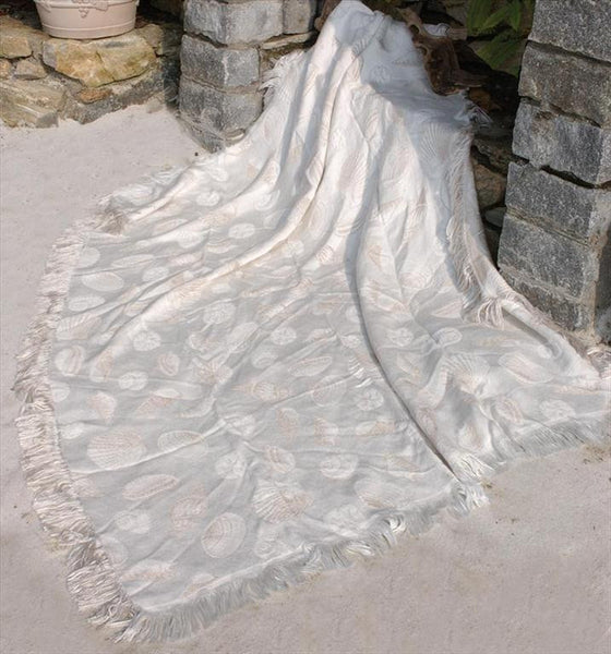 Seashells Natural/Bisque Rayon Throw Blanket