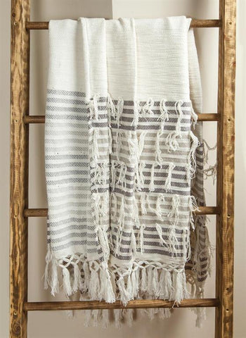 On The Fringe Cotton Embroidered Throw Blanket