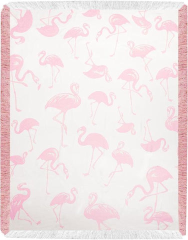 Pink Flamingo Toss Rayon Throw