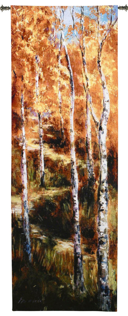 Autumn Birch Path Wall Tapestry by Art Fronckowiak©