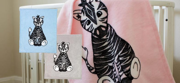 Baby Zebra Pink Denali Microplush™ Baby Blanket