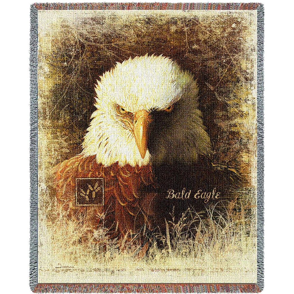 Bald Eagle Woven Cotton Throw Blanket